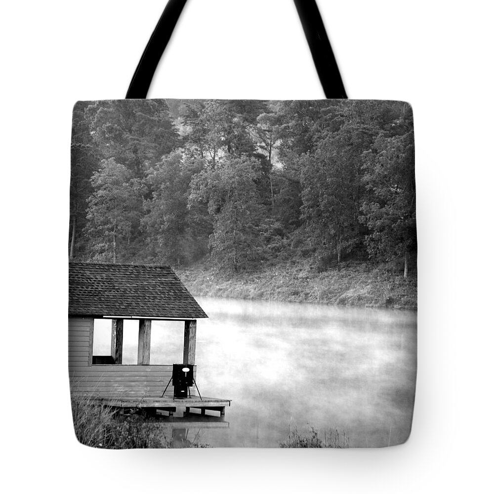 Steamy Tote Bag featuring the photograph A Steamy Morn by Maria Urso