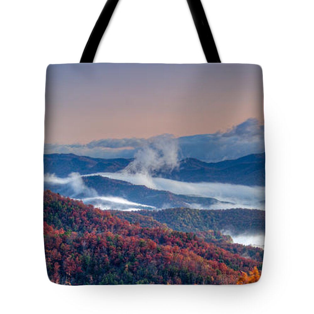 Autumn Tote Bag featuring the photograph Above the Clouds by Joye Ardyn Durham