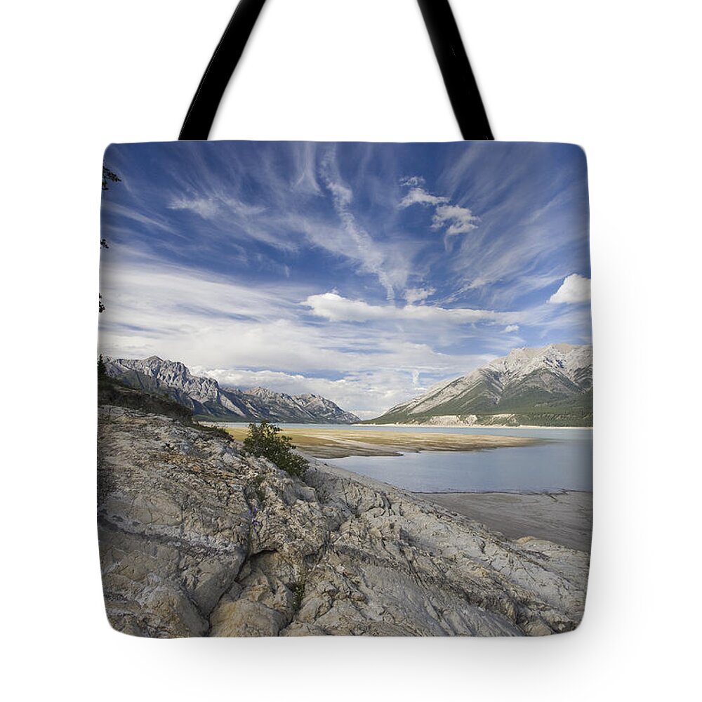 Mp Tote Bag featuring the photograph Abraham Lake Created By Bighorn Dam by Matthias Breiter