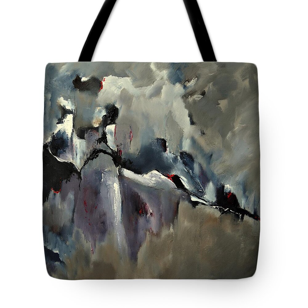 Abstract Tote Bag featuring the painting Abstract 8821205 by Pol Ledent