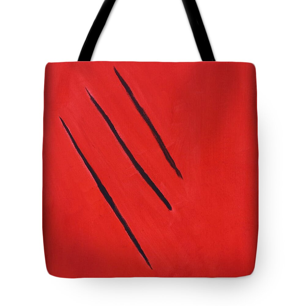 Abstract Tote Bag featuring the painting Abstract 9 by Roger Cummiskey