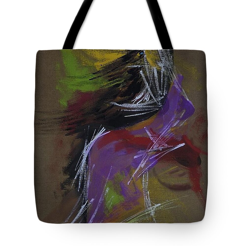 Sketch Brush Strokes Speed Pose Standing Abstract Tote Bag featuring the painting Abstract Woman by Vilas Malankar