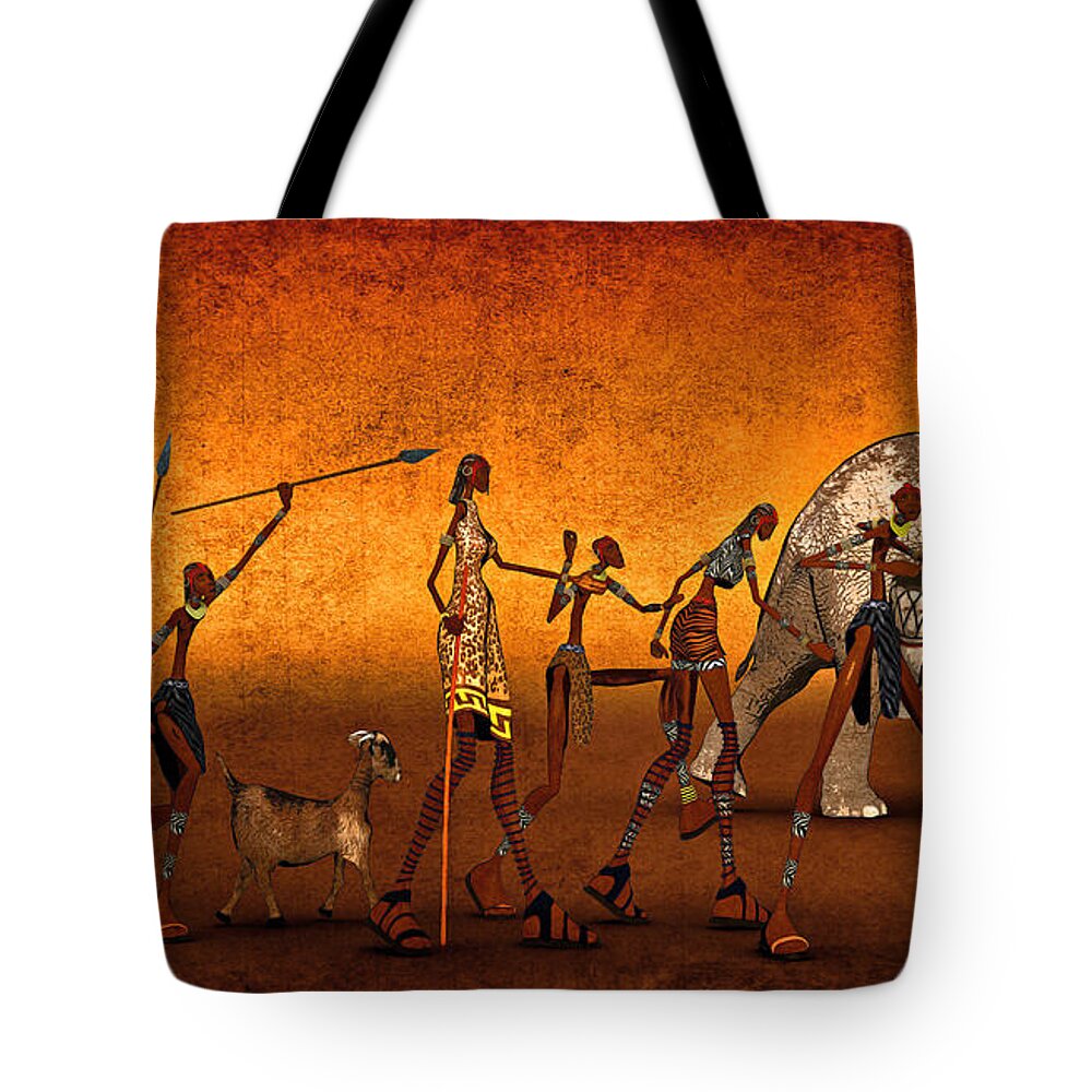 3d Tote Bag featuring the digital art Africa by Jutta Maria Pusl