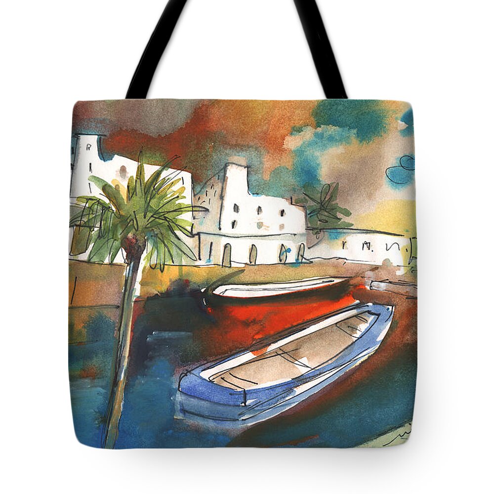 Travel Art Tote Bag featuring the painting Agia Galini 04 by Miki De Goodaboom