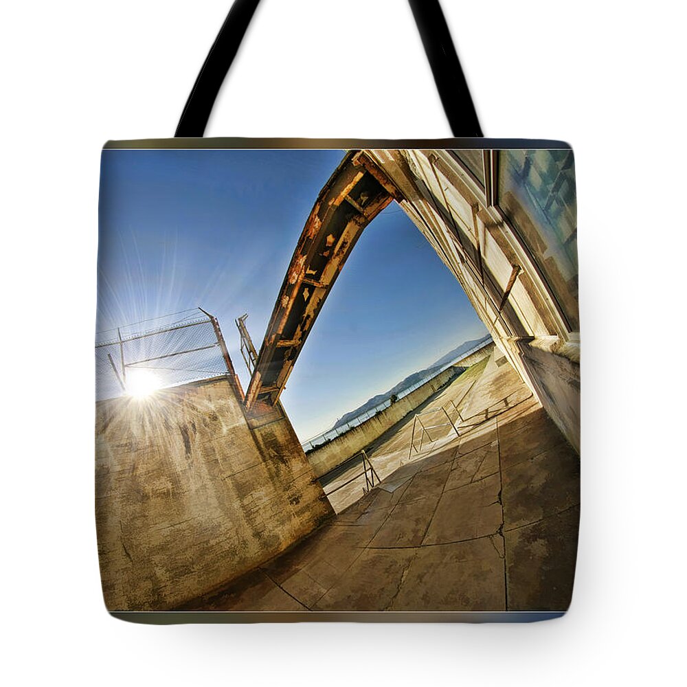 Art Photography Tote Bag featuring the photograph Alcatraz Yard by Blake Richards
