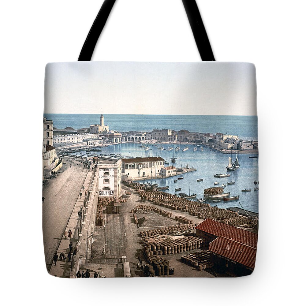 Algiers Tote Bag featuring the photograph Algiers - Algeria - Harbor and Admiralty by International Images