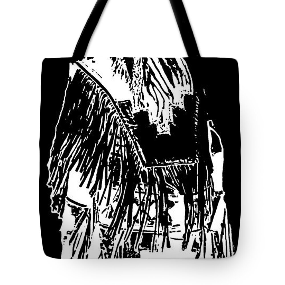 Pow Wow Tote Bag featuring the digital art American Indian by Vijay Sharon Govender