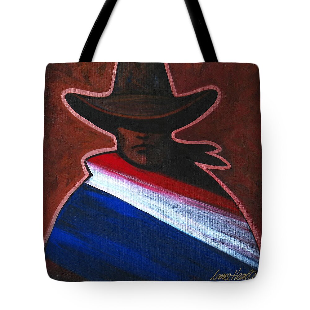 American Tote Bag featuring the painting American Rider by Lance Headlee