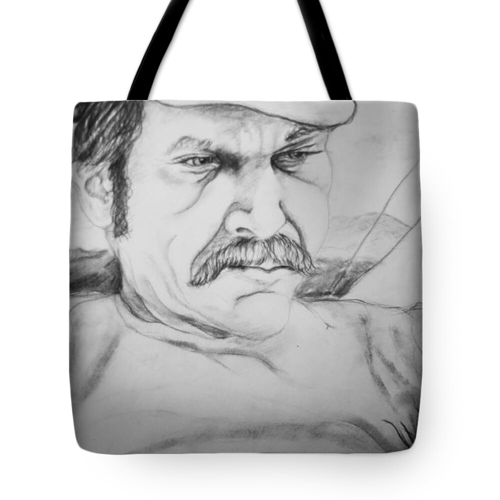 Portrait Tote Bag featuring the drawing An Inward Sea by Rory Siegel