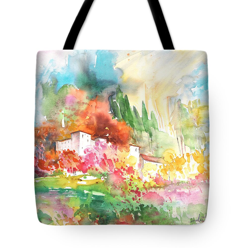 Travel Tote Bag featuring the painting Andalusian Village by Miki De Goodaboom