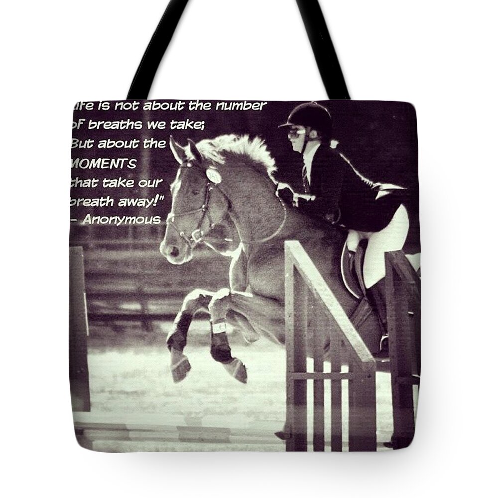 Gf_daily_quotes_007 Tote Bag featuring the photograph Andy And Chrissy Caber Farm Horse by Anna Porter