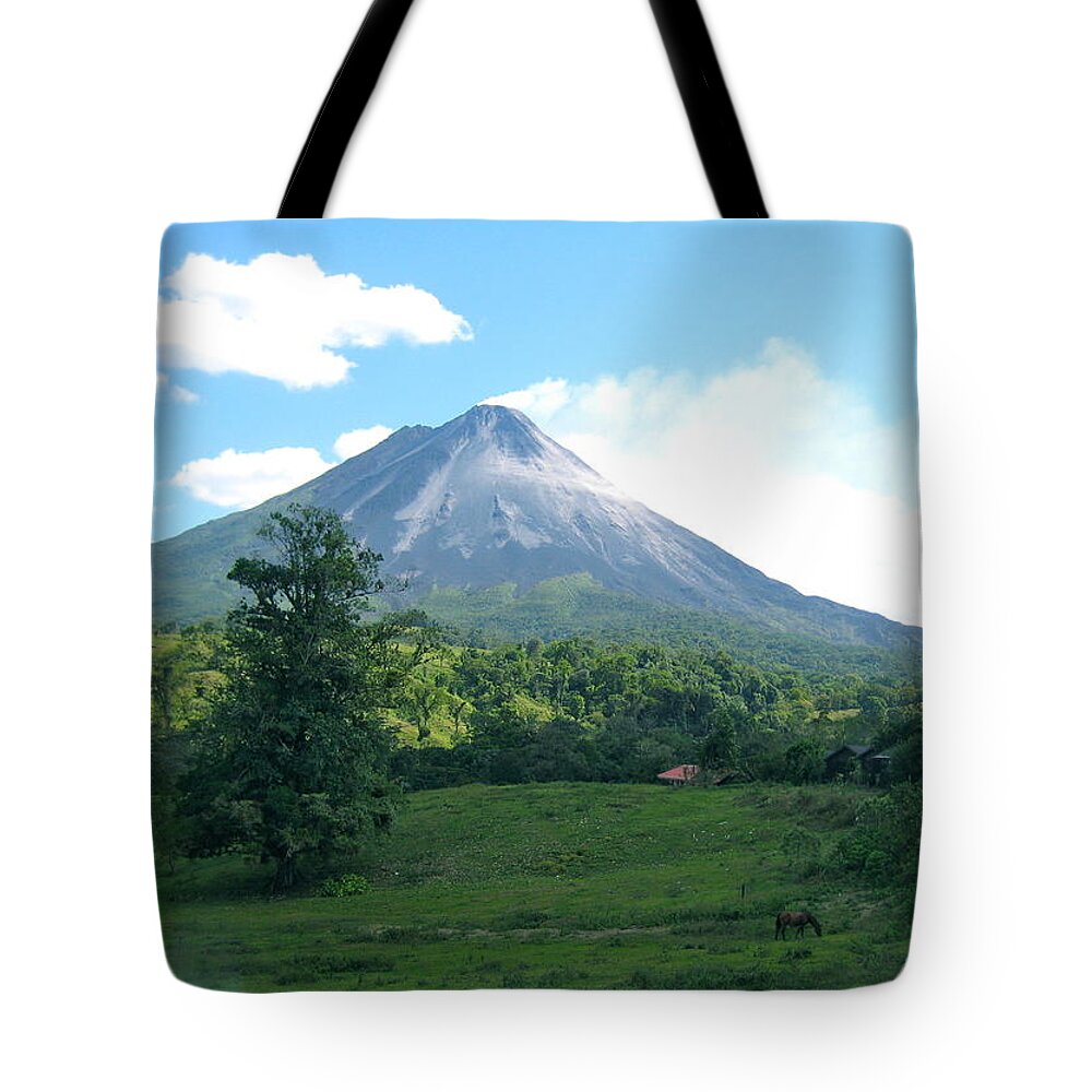 Volcano Tote Bag featuring the photograph Arenal by Eric Tressler