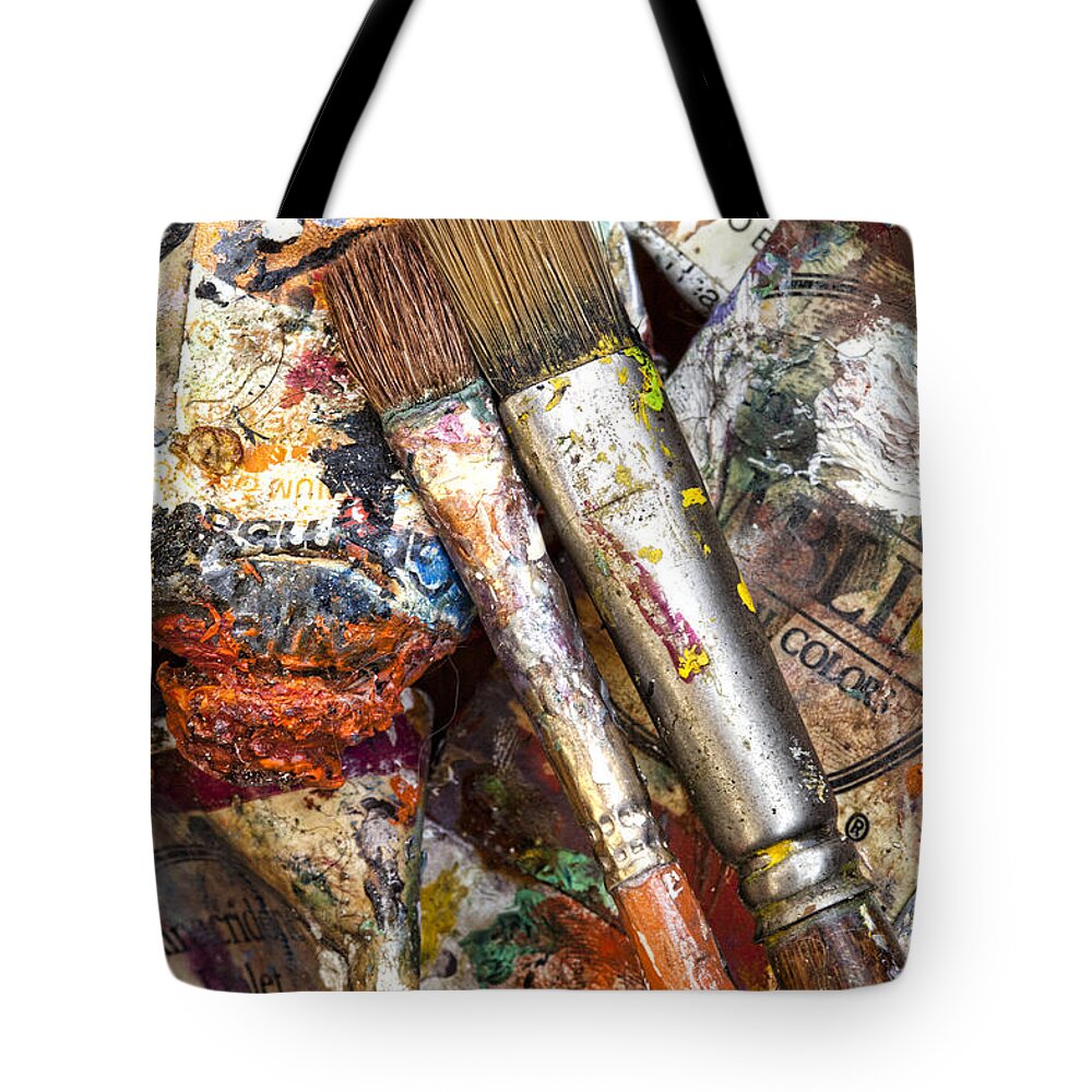 Art Tote Bag featuring the photograph Art Is Messy 2 by Carol Leigh