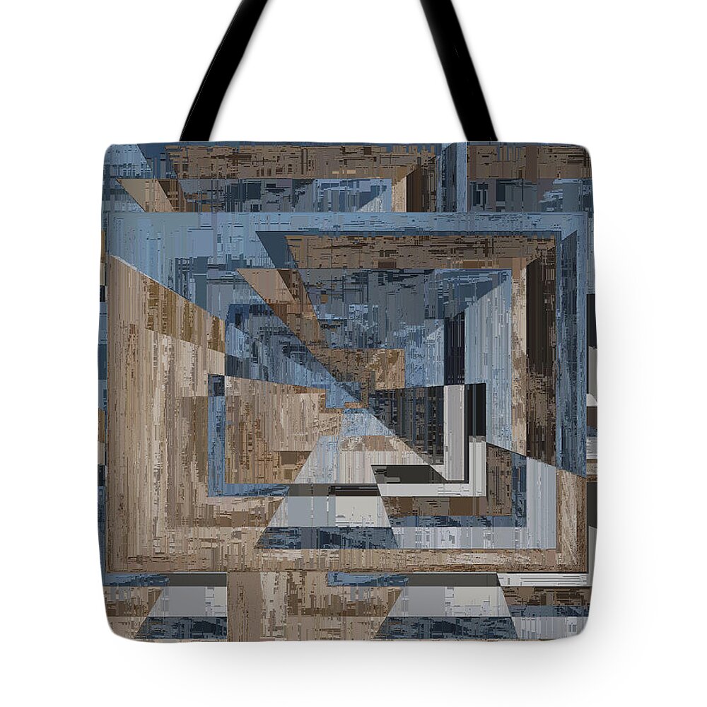 Abstract Tote Bag featuring the digital art Aspiration Cubed 3 by Tim Allen