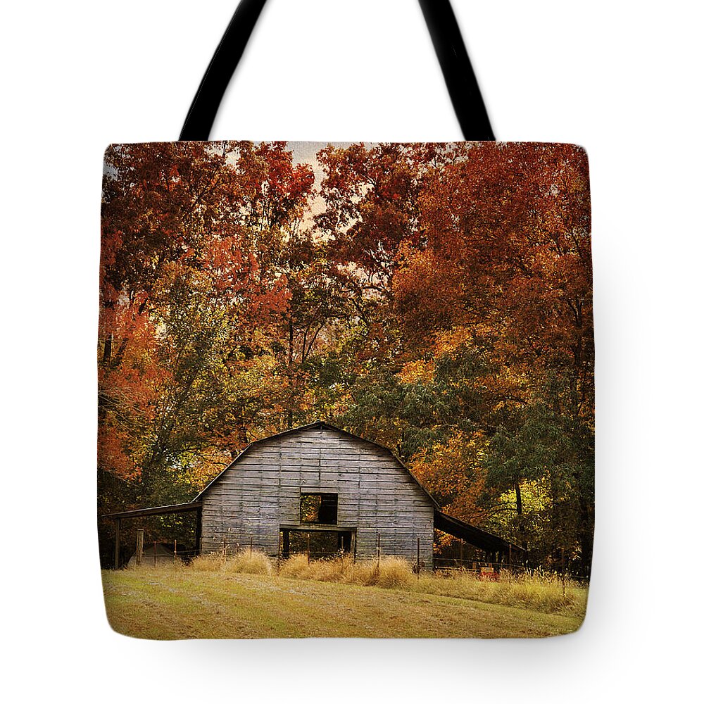 Autumn Tote Bag featuring the photograph Autumn Barn by Jai Johnson