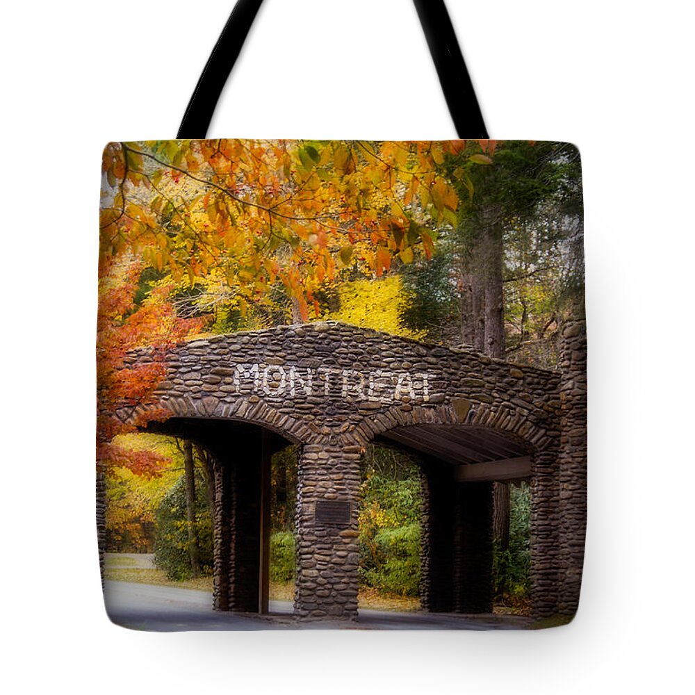 Asheville Tote Bag featuring the photograph Autumn Gate by Joye Ardyn Durham