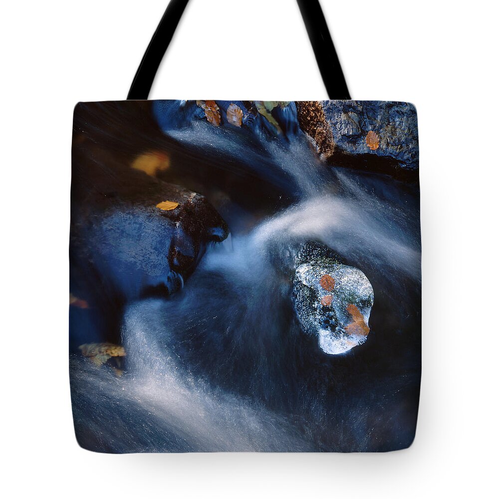 Autumn Tote Bag featuring the photograph Autumn ice in a creek by Ulrich Kunst And Bettina Scheidulin