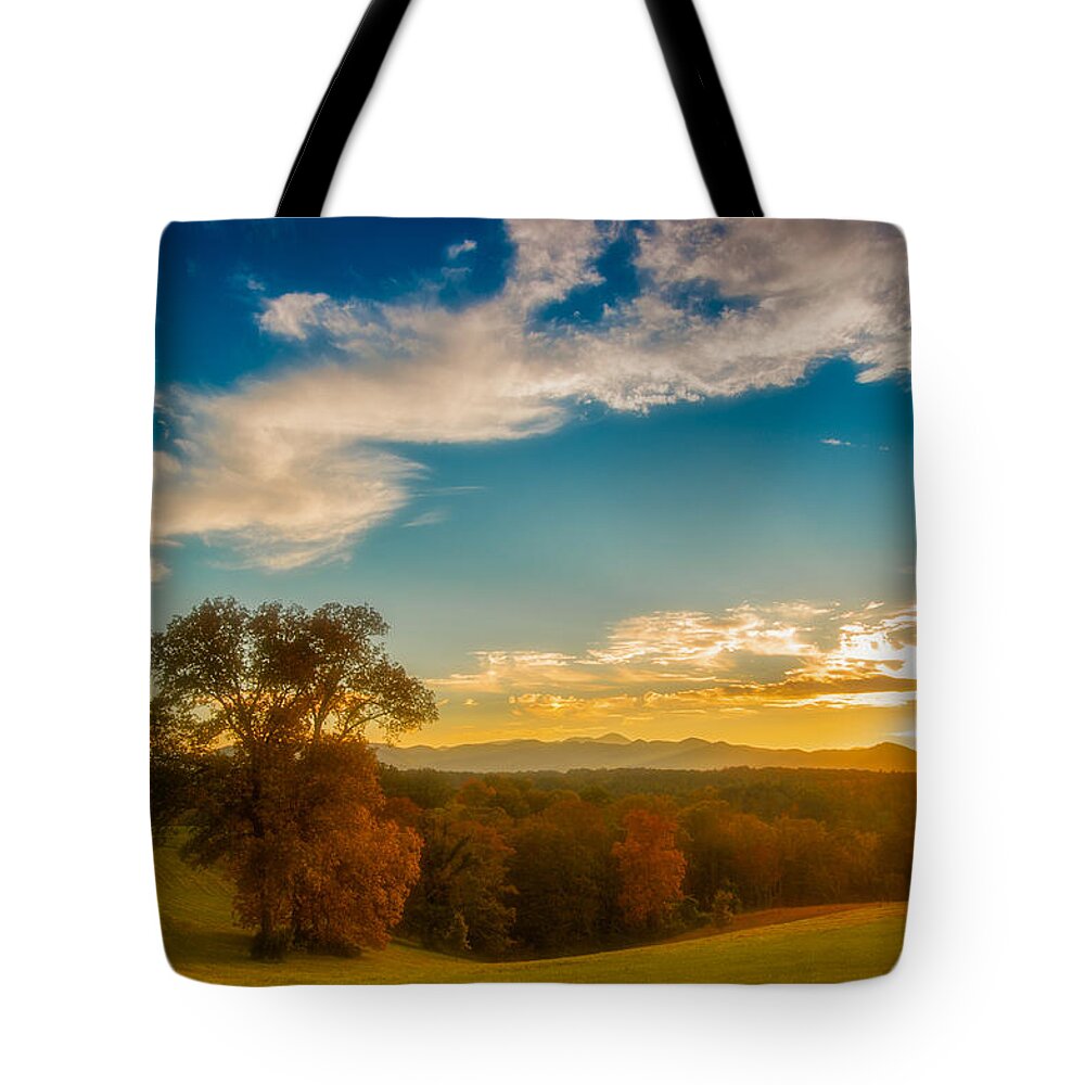 Asheville Tote Bag featuring the photograph Autumn Trees by Joye Ardyn Durham