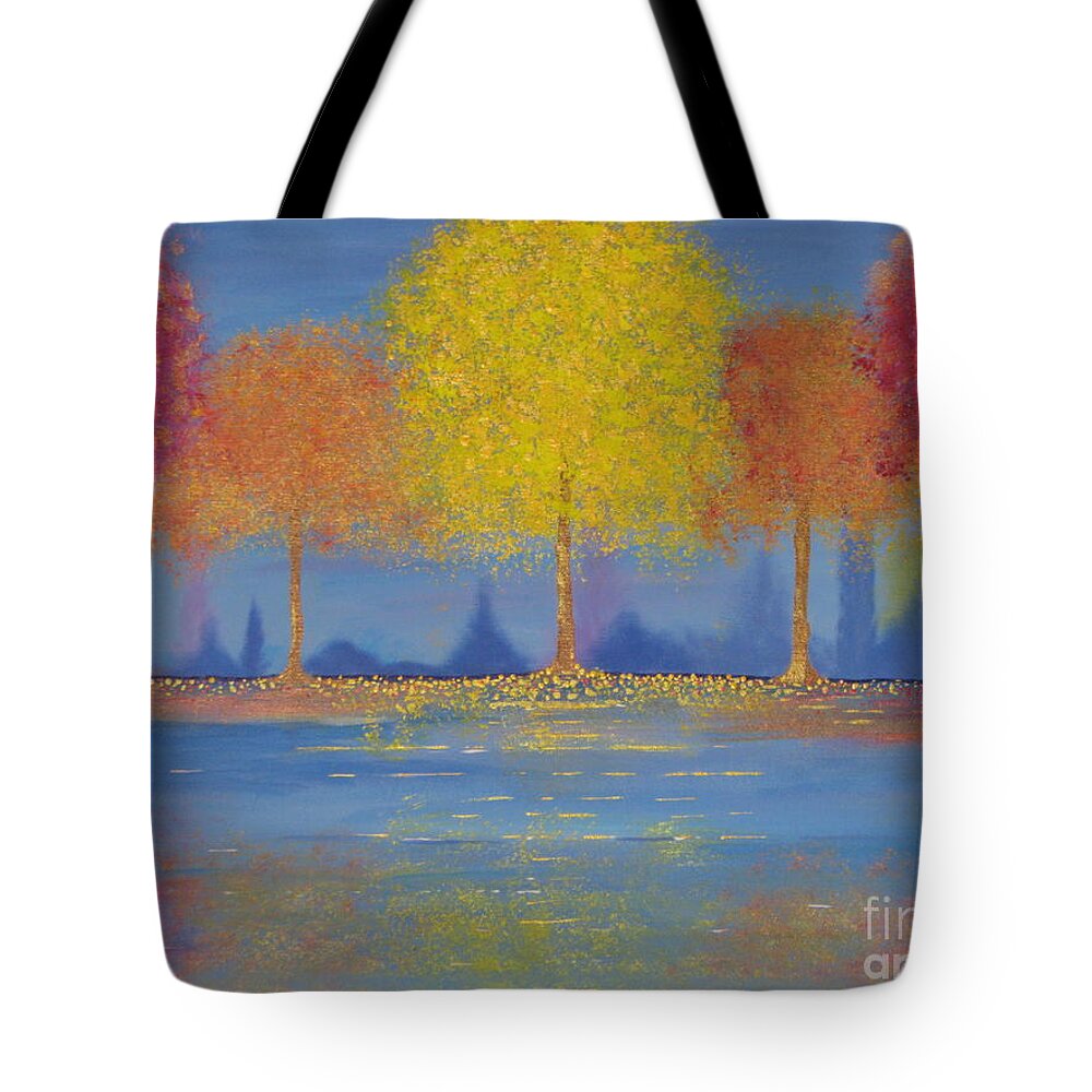 Autumn Tote Bag featuring the painting Autumn's Bliss by Stacey Zimmerman