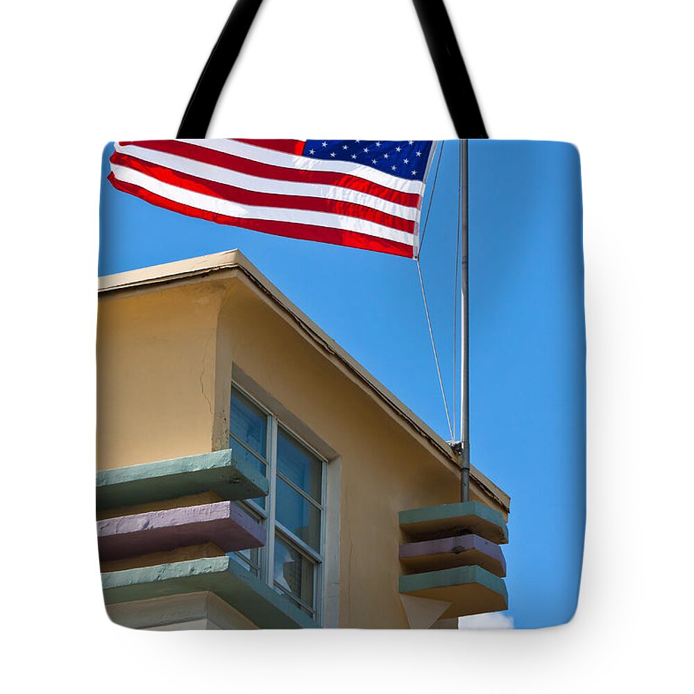 Architectural Features Tote Bag featuring the photograph Avalon Hotel in Miami Beach by Ed Gleichman