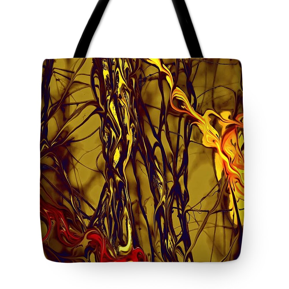 Digital Art Tote Bag featuring the digital art Shapes Of Fire by Leo Symon