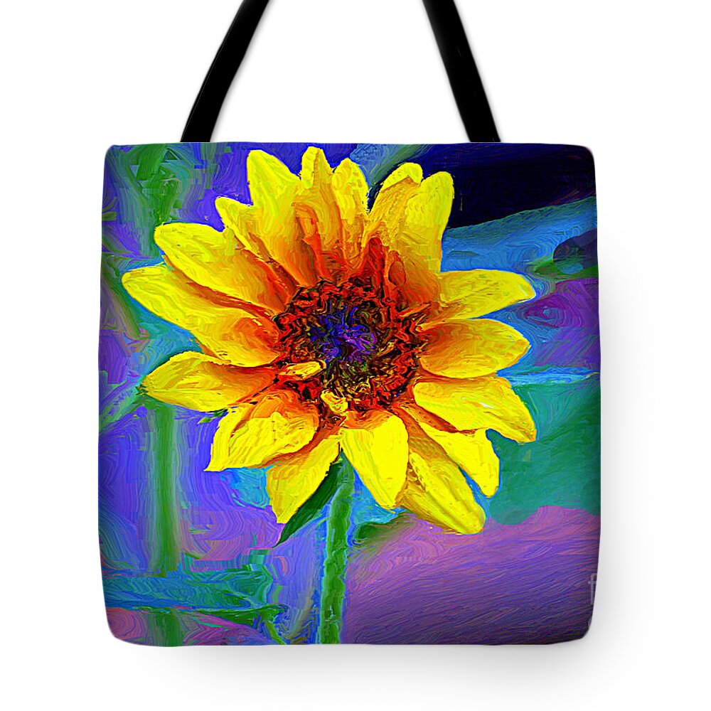 Sunflower Tote Bag featuring the photograph Back Yard Sunshine by John Kolenberg
