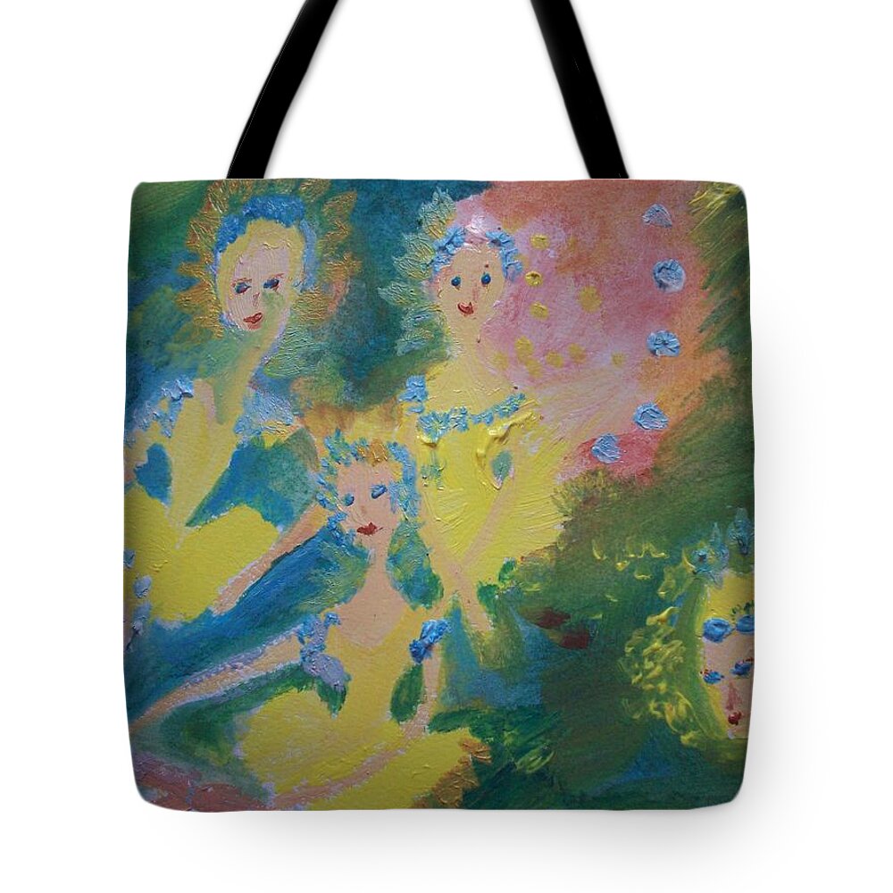 Ballet Tote Bag featuring the painting Ballet of the blooms by Judith Desrosiers