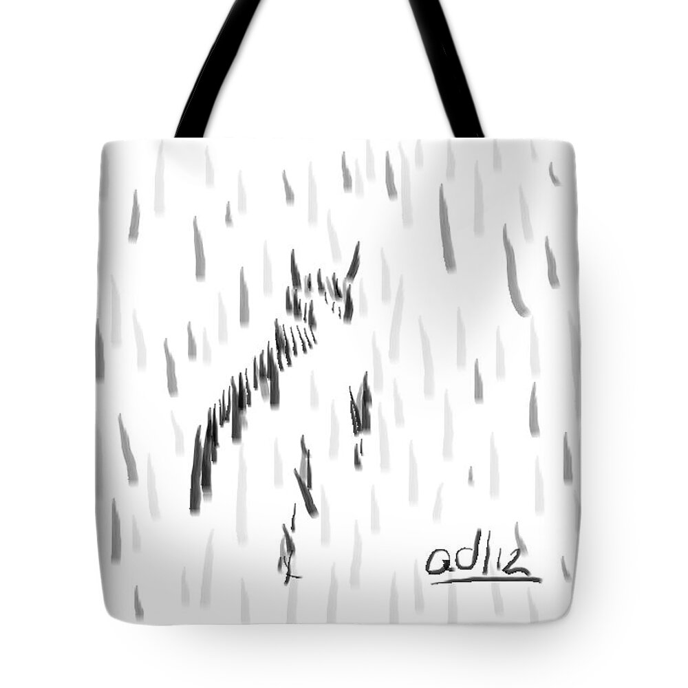 Bashful Without Line Tote Bag featuring the painting Bashful Without Line by Anita Dale Livaditis