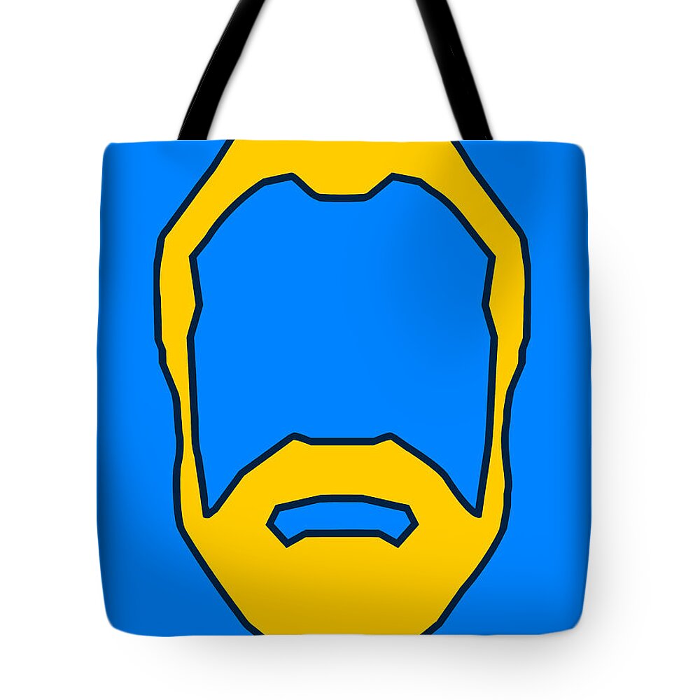 Face Tote Bag featuring the digital art Beard Graphic by Pixel Chimp