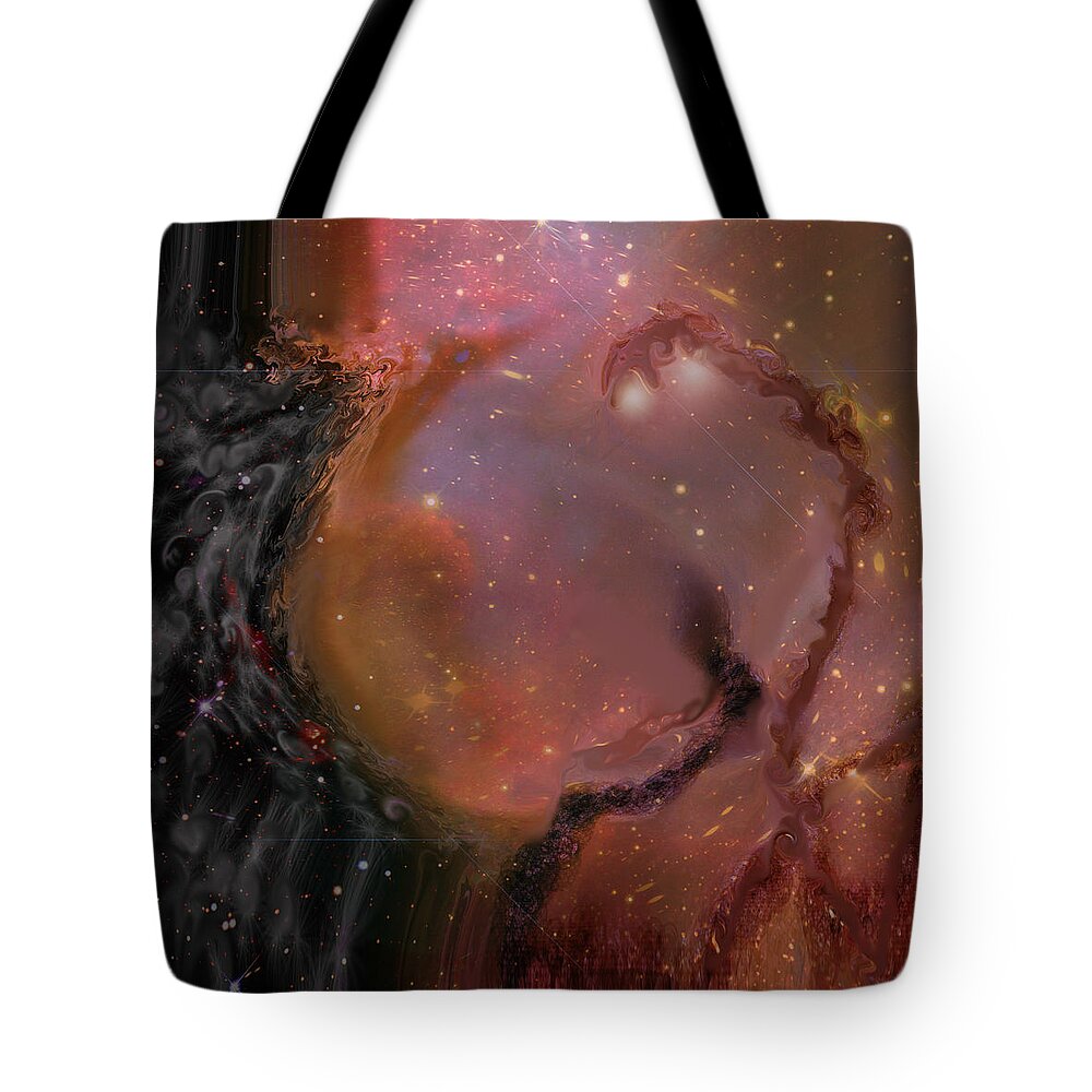 Behind The Universe Tote Bag featuring the digital art Behind The Universe by Linda Sannuti