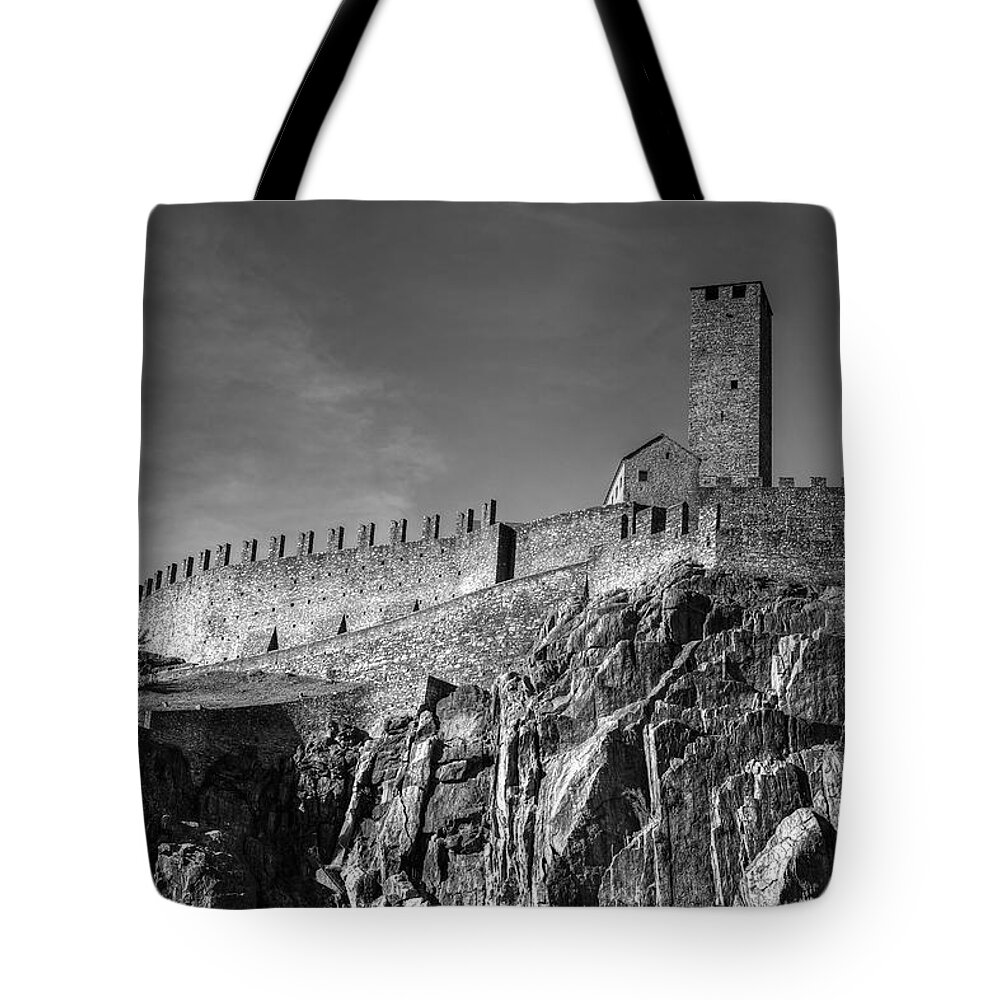 Castelgrande Tote Bag featuring the photograph Bellinzona Switzerland Castelgrande by Joana Kruse