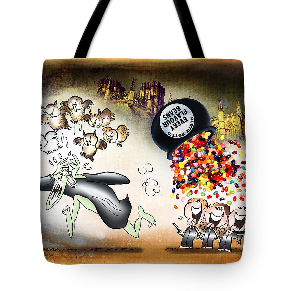 Harry Potter Tote Bag featuring the digital art Bertie Bott's Beans by Mark Armstrong