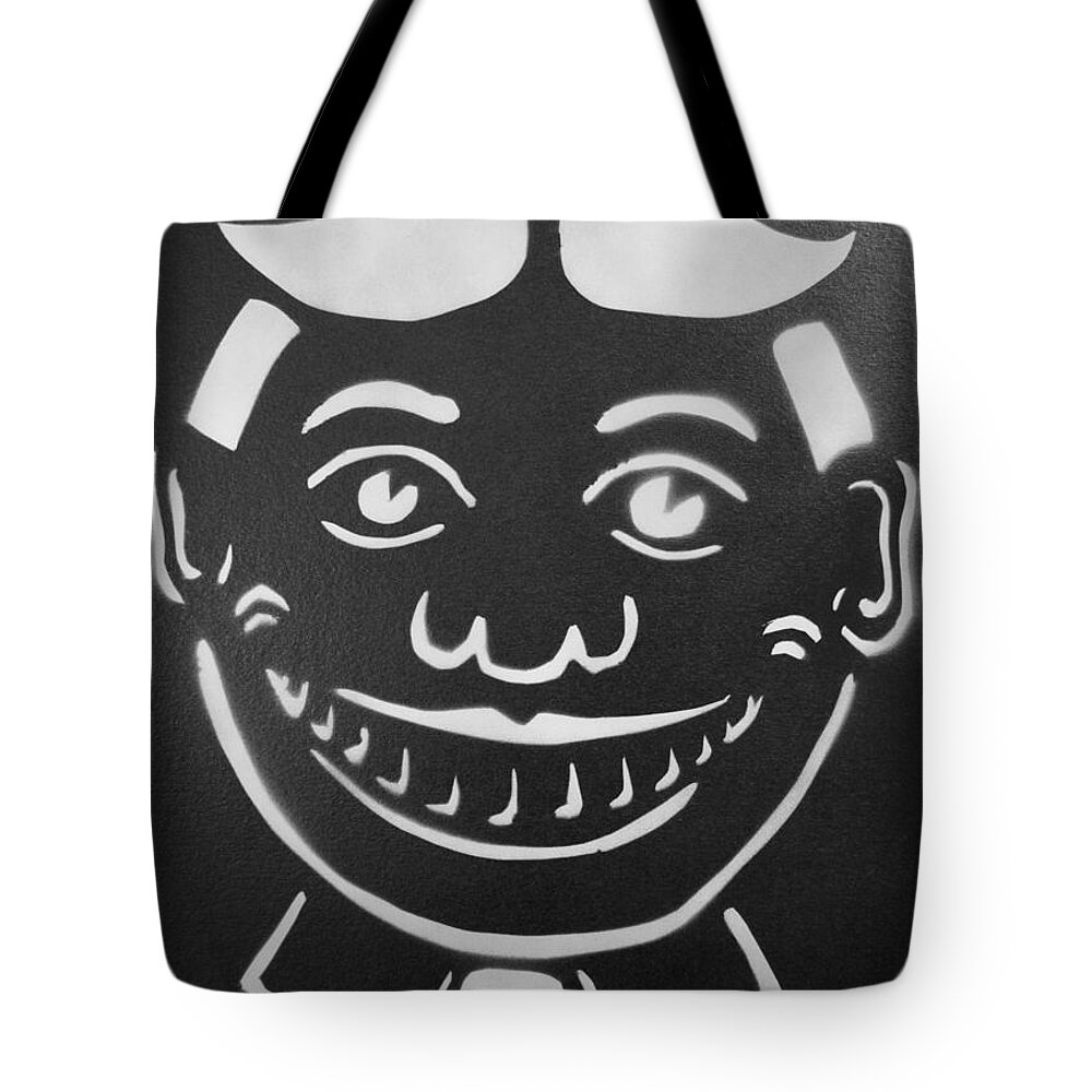 Tillie Of Asbury Park Tote Bag featuring the painting Black and White Tillie by Patricia Arroyo