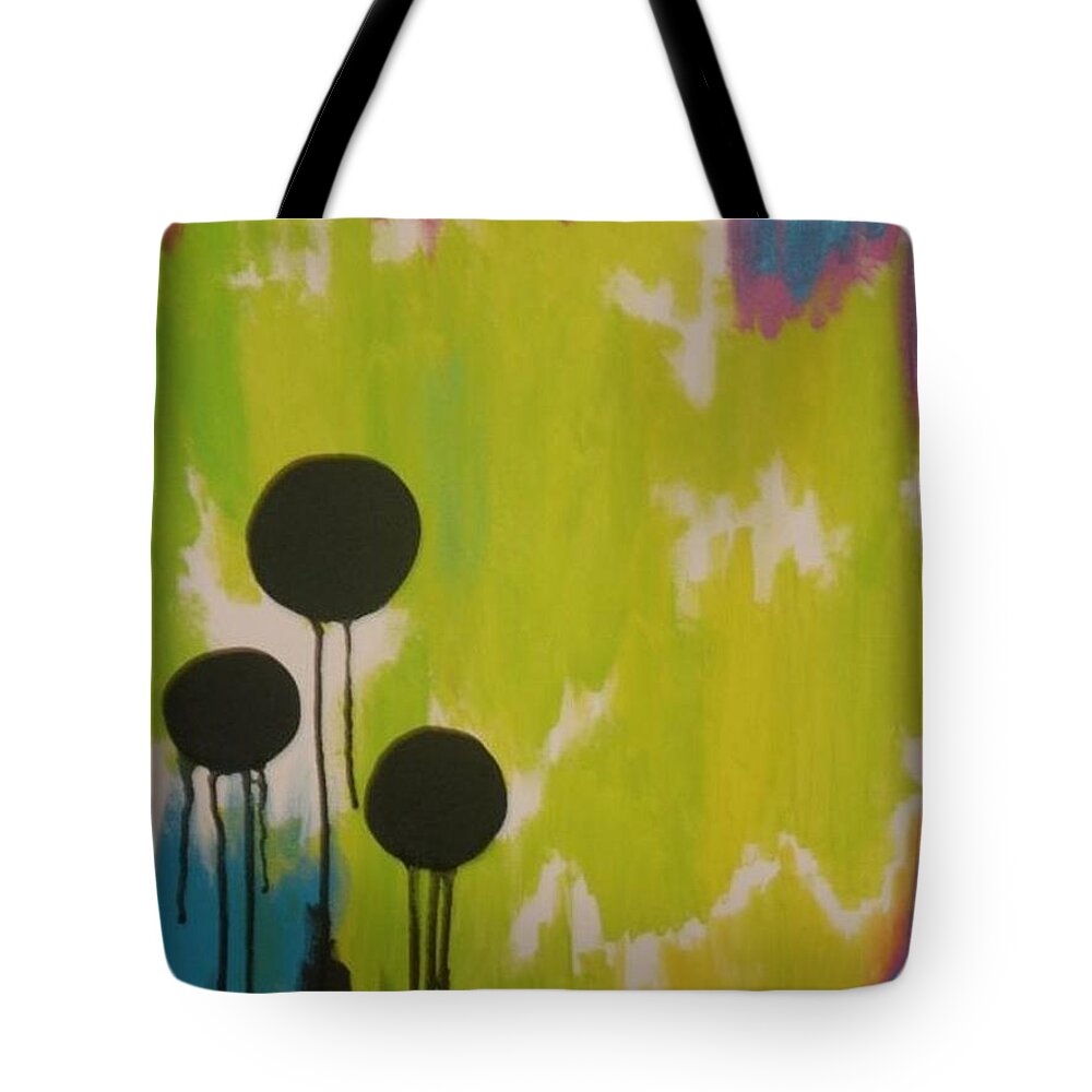 Circles Tote Bag featuring the painting Black Circles by Samantha Lusby