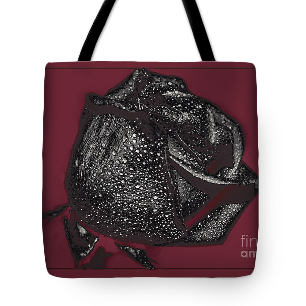 Nature Tote Bag featuring the photograph Black Rose - Digital Effect by Debbie Portwood