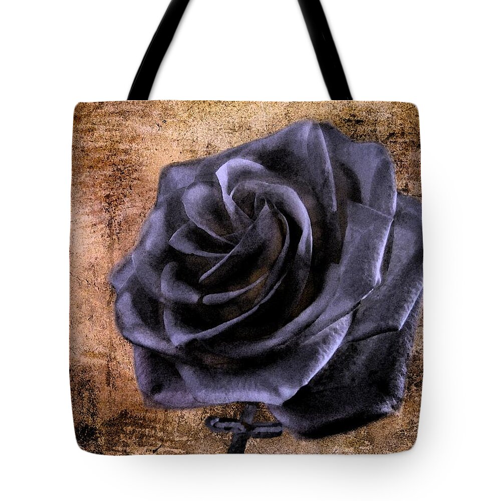 Rose Tote Bag featuring the photograph Black Rose Eternal  by David Dehner