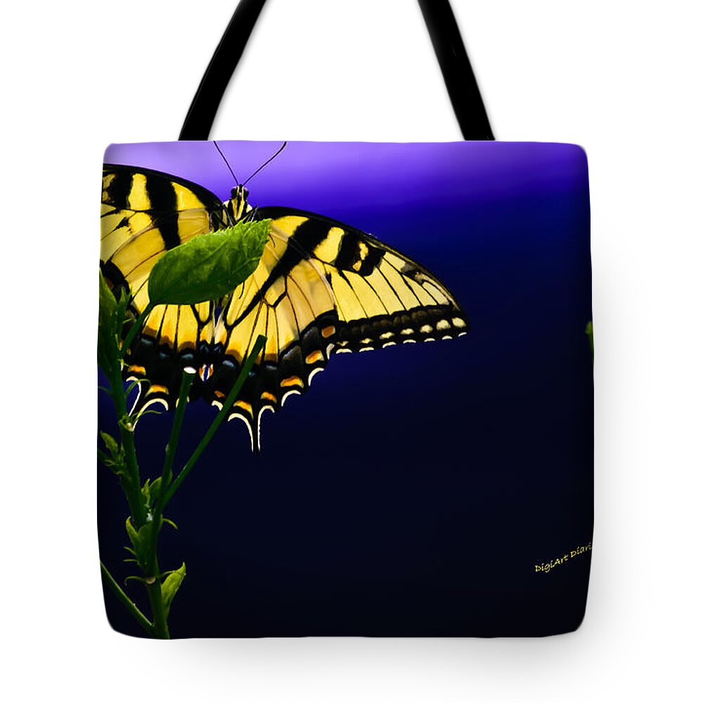 Butterfly Tote Bag featuring the photograph Blue By You by DigiArt Diaries by Vicky B Fuller