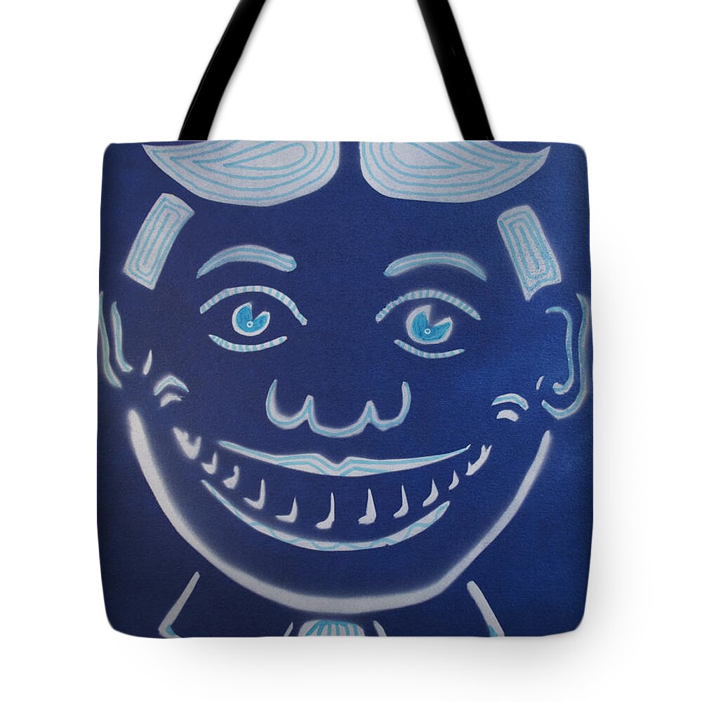 Tillie Of Asbury Park Tote Bag featuring the painting Blue Dream Tillie by Patricia Arroyo