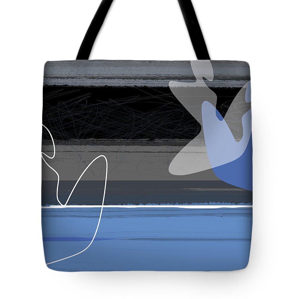 Abstract Tote Bag featuring the painting Blue girls by Naxart Studio