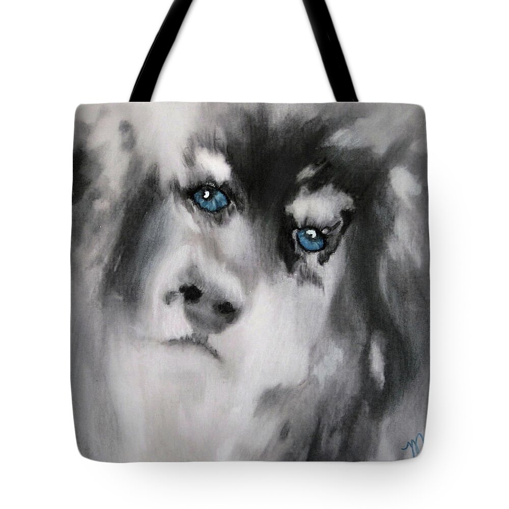 Dog Tote Bag featuring the painting Blue by Maris Sherwood