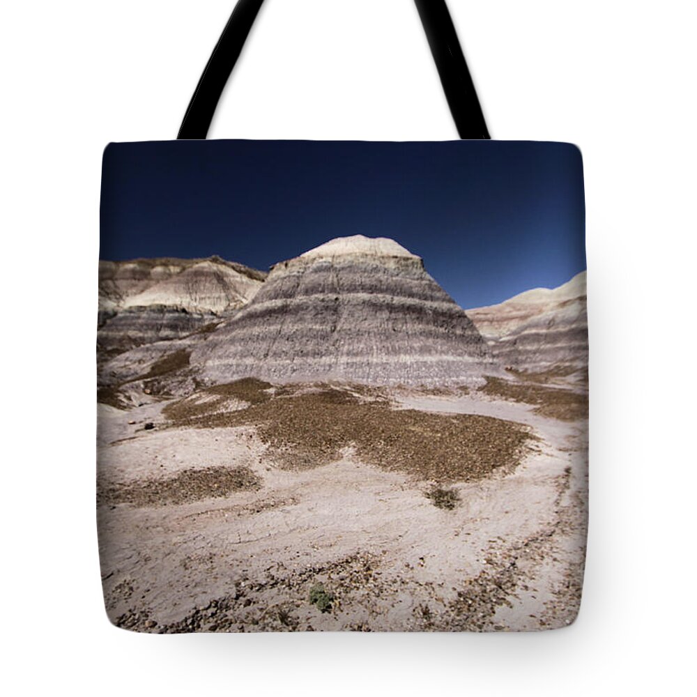 Petrified Forest National Park Tote Bag featuring the photograph Blue Mesa At Petrified Forest by Adam Jewell