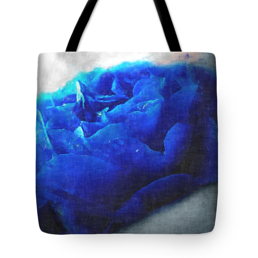  Tote Bag featuring the digital art Blue Rose by Debbie Portwood