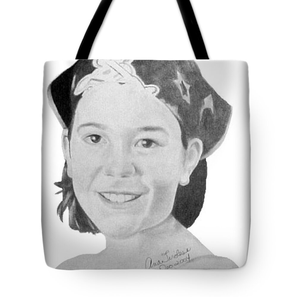 Brit Tote Bag featuring the drawing Brittany Bettencourt by Ana Tirolese