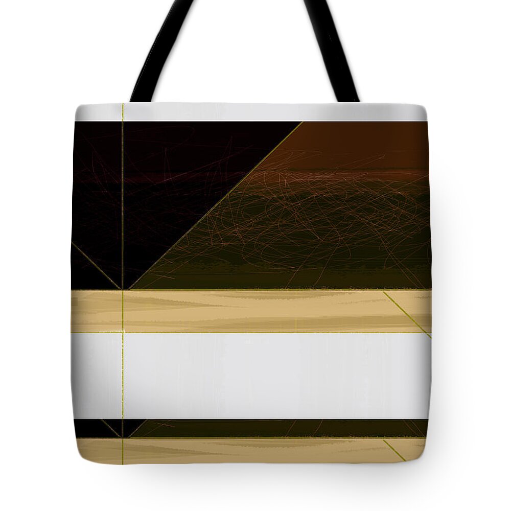 Abstract Tote Bag featuring the painting Brown field by Naxart Studio