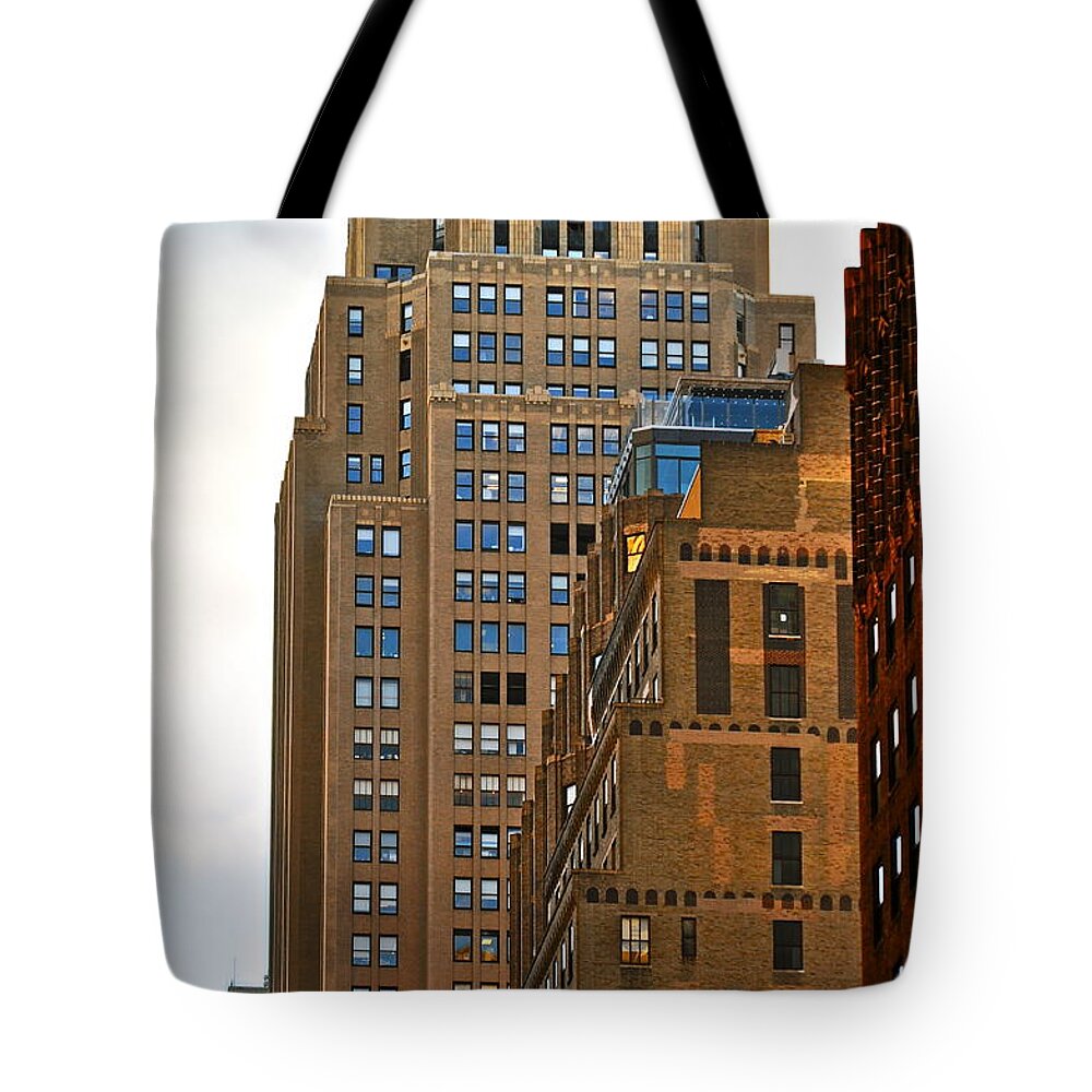 Buildings Tote Bag featuring the photograph Buildings From The Taxi by Gwyn Newcombe