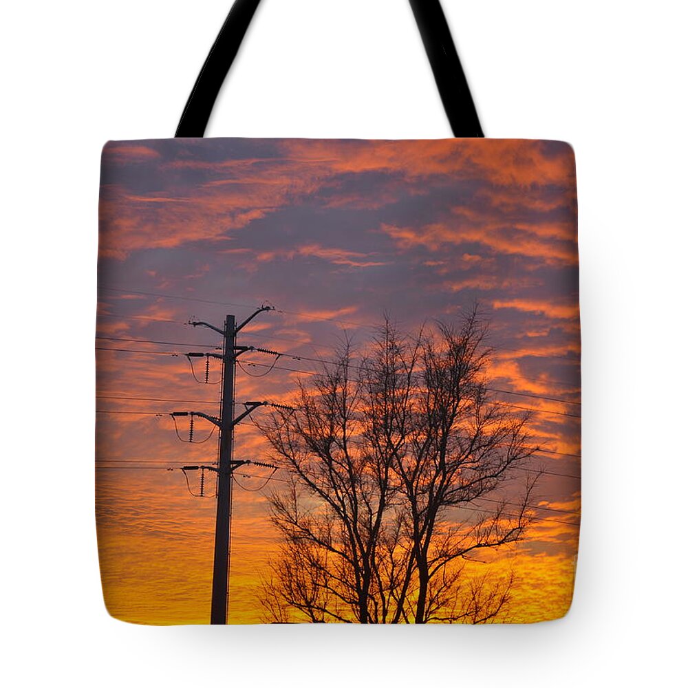 Red Sky Tote Bag featuring the photograph Burning Sky by Dejan Jovanovic