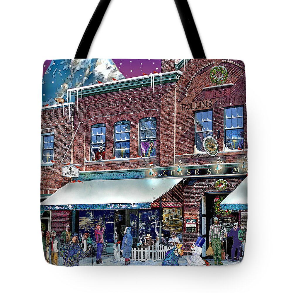 Prints Tote Bag featuring the photograph Cafe Monte Alto by Nancy Griswold