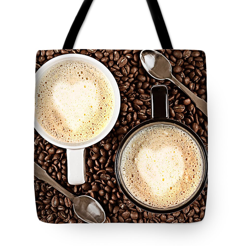 Aroma Tote Bag featuring the photograph Caffe Latte for two by Gert Lavsen