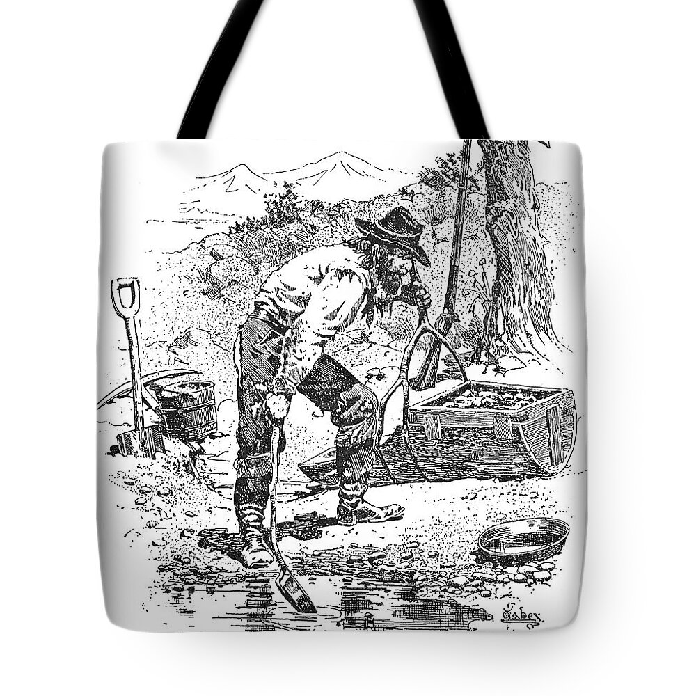 1850 Tote Bag featuring the photograph California Gold Miner, 1850 by Granger