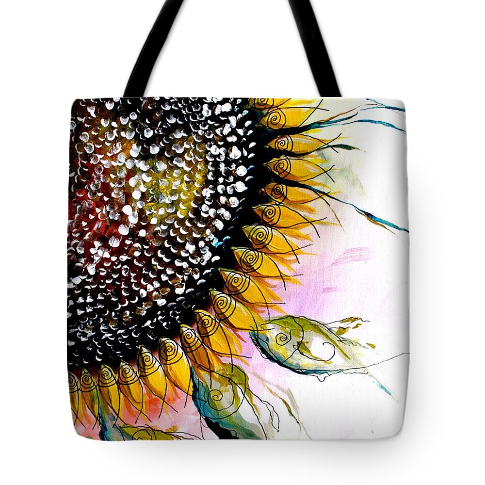 Sunflower Tote Bag featuring the painting California Sunflower by J Vincent Scarpace